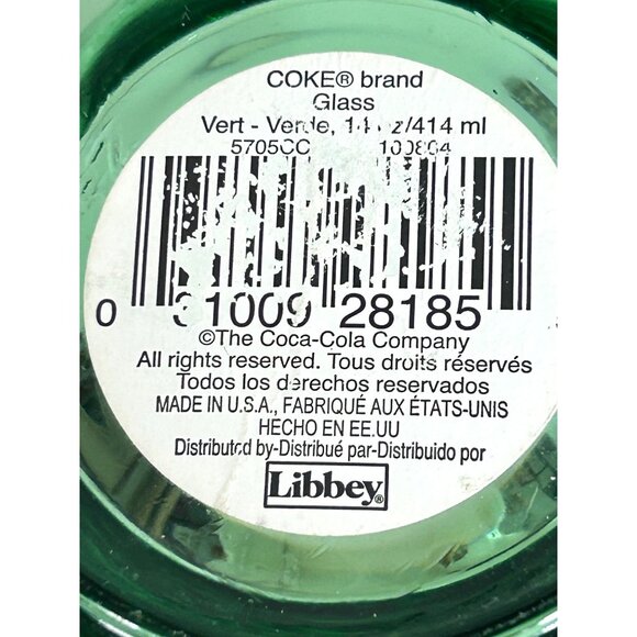 Libbey COKE Float Glass Coca Cola USA 14oz Logo 6.25” Vtg Green Glazed Handled - Picture 11 of 13